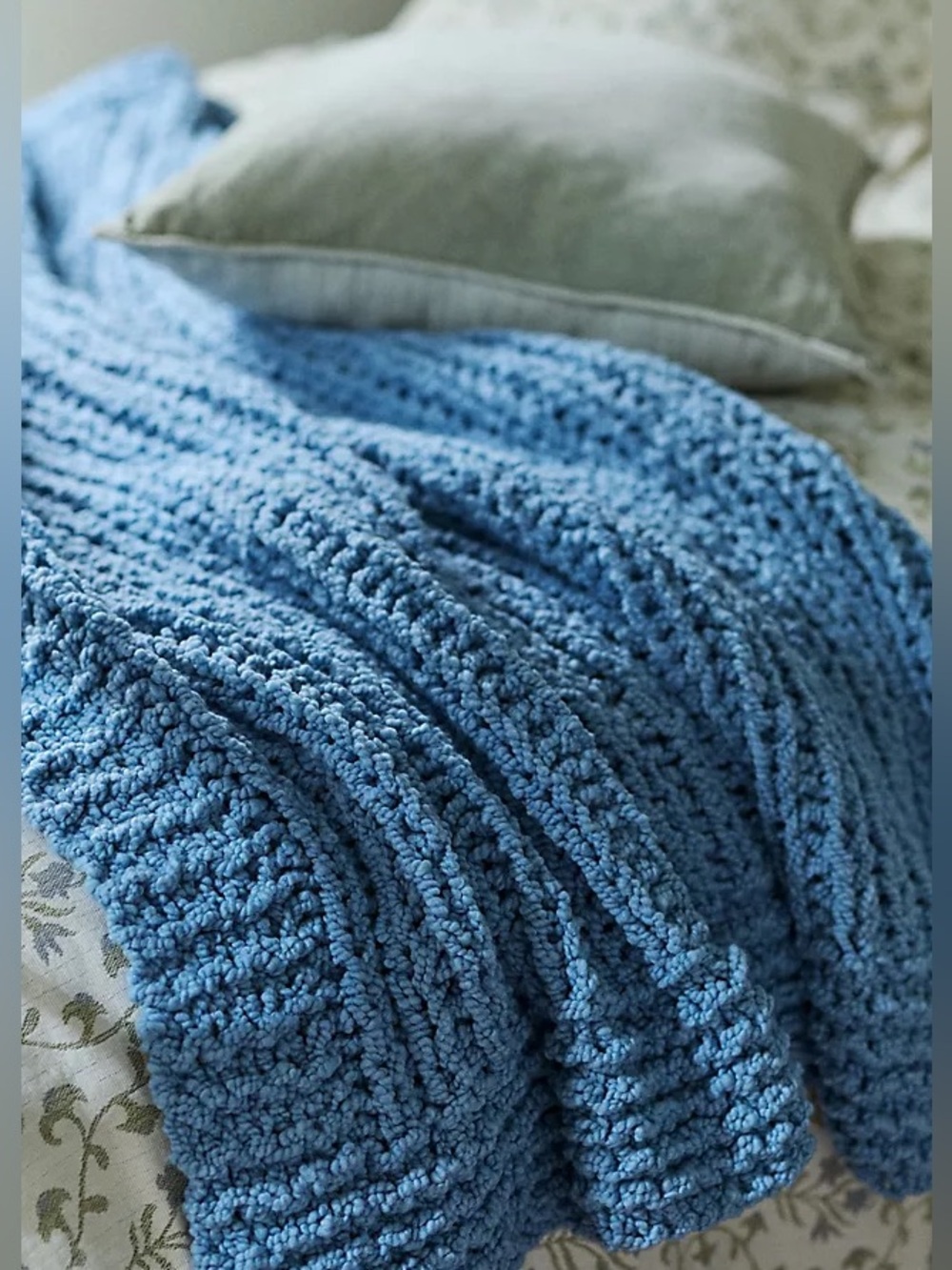 Anthropologie Chunky Wool Blend Throw Blanket